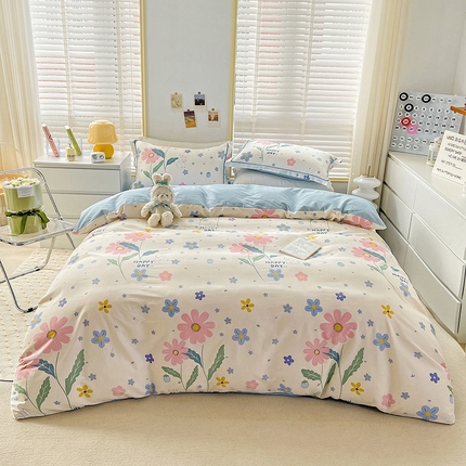 乐童 2024网红直播爆款吊边＋一字绣工艺款四件套（七） 花儿朵朵