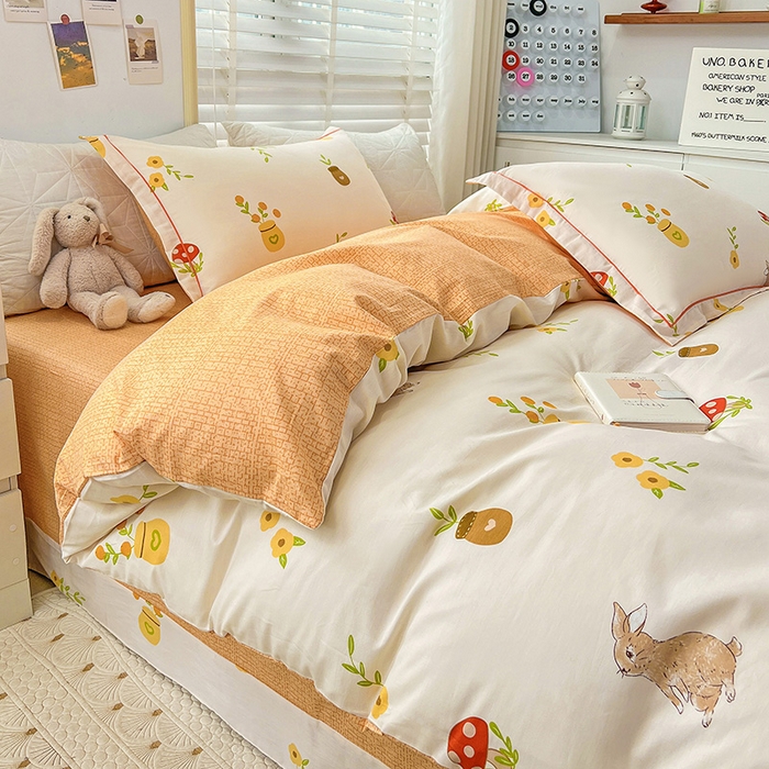 91家纺网 家纺一手货源 找家纺 乐童 2024网红直播爆款吊边＋一字绣工艺款四件套（七） 青青田园