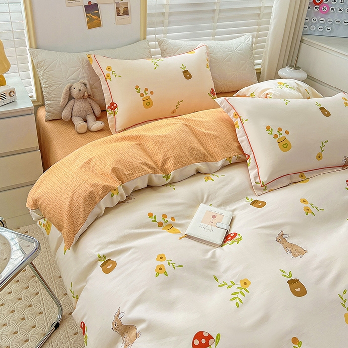 91家纺网 家纺一手货源 找家纺 乐童 2024网红直播爆款吊边＋一字绣工艺款四件套（七） 青青田园