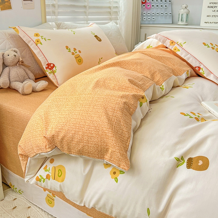 91家纺网 家纺一手货源 找家纺 乐童 2024网红直播爆款吊边＋一字绣工艺款四件套（七） 青青田园