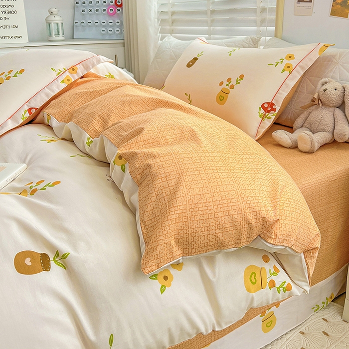 91家纺网 家纺一手货源 找家纺 乐童 2024网红直播爆款吊边＋一字绣工艺款四件套（七） 青青田园