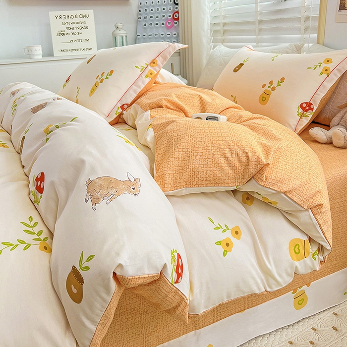 91家纺网 家纺一手货源 找家纺 乐童 2024网红直播爆款吊边＋一字绣工艺款四件套（七） 青青田园