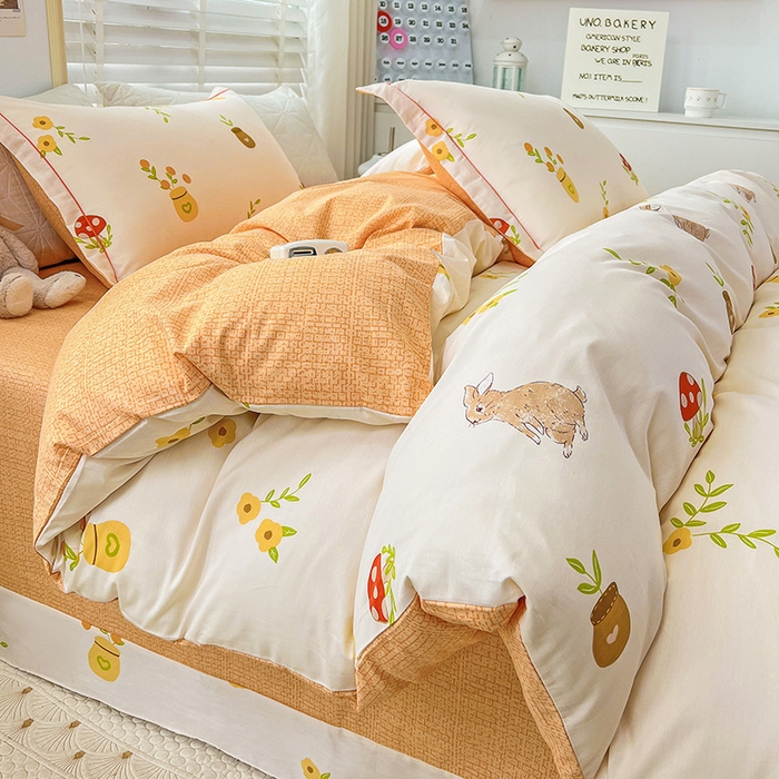 91家纺网 家纺一手货源 找家纺 乐童 2024网红直播爆款吊边＋一字绣工艺款四件套（七） 青青田园