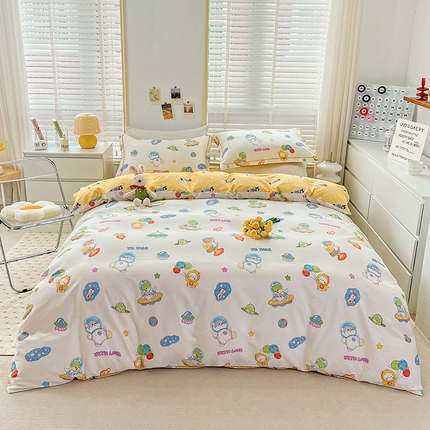 91家纺网 家纺一手货源 找家纺 乐童 2024网红直播爆款吊边＋一字绣工艺款四件套（七） 太空旅行