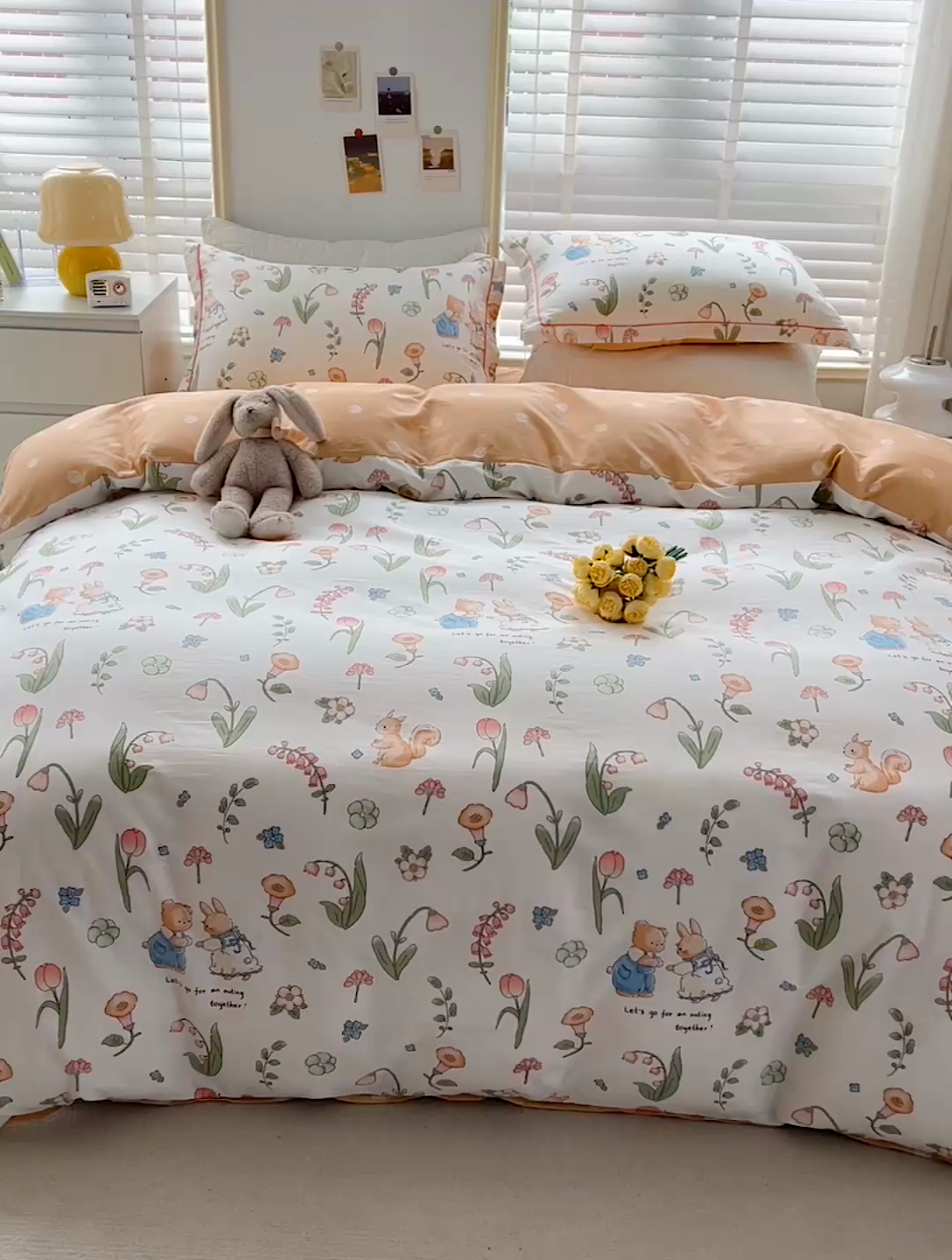 91家纺网 家纺一手货源 找家纺 乐童 2024网红直播爆款吊边＋一字绣工艺款四件套（七） 波比兔