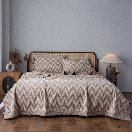 （总）安莱生活 2023新款双层纱复古大提花系列海澜夏被及夏被四件套