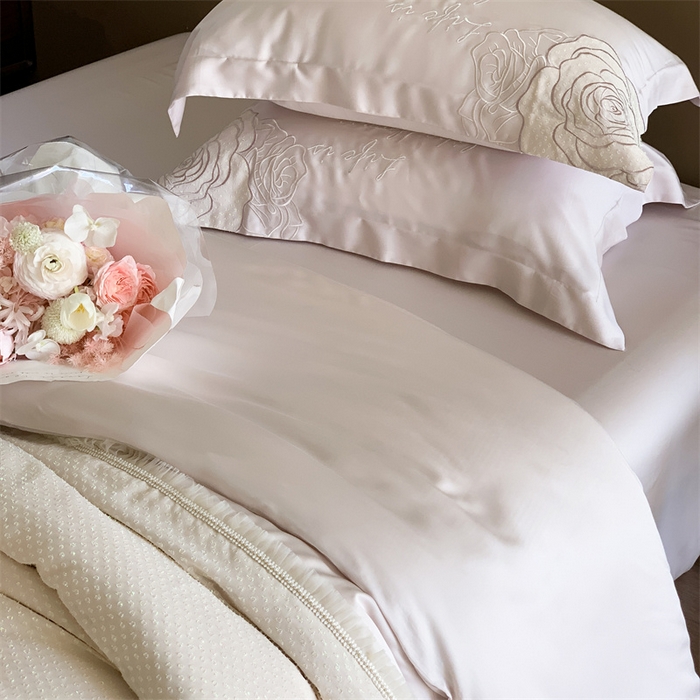 91家纺网 家纺一手货源 找家纺 MIU缪家居 2023新款80支兰精天丝四件套-梦幻鱼姬 鱼姬粉