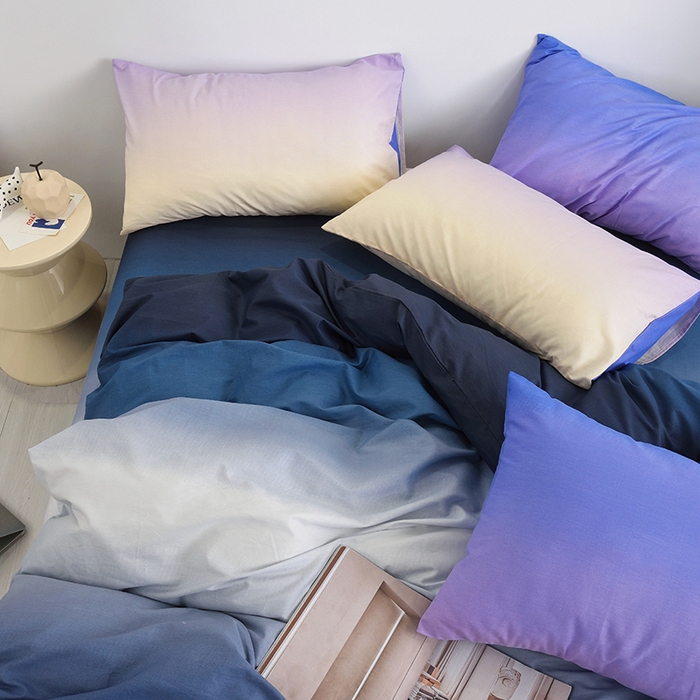 91家纺网 家纺一手货源 找家纺 启优家纺2023新款全棉13370渐变色四件套 秘境-黑