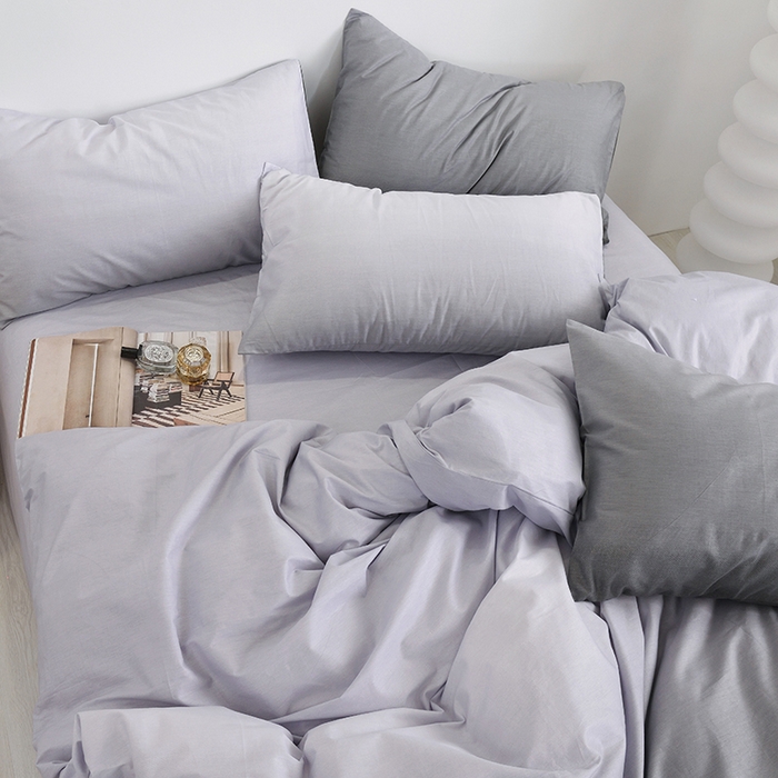 91家纺网 家纺一手货源 找家纺 启优家纺2023新款全棉13370渐变色四件套 秘境-灰