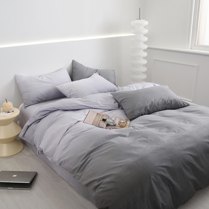 91家纺网 家纺一手货源 找家纺 启优家纺2023新款全棉13370渐变色四件套 秘境-灰