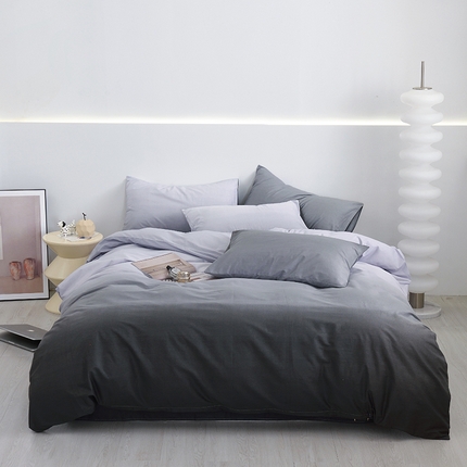 91家纺网 家纺一手货源 找家纺 启优家纺2023新款全棉13370渐变色四件套 秘境-灰