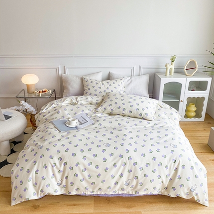 珺柔家纺 2023新款13372全棉印花四件套 可爱兔