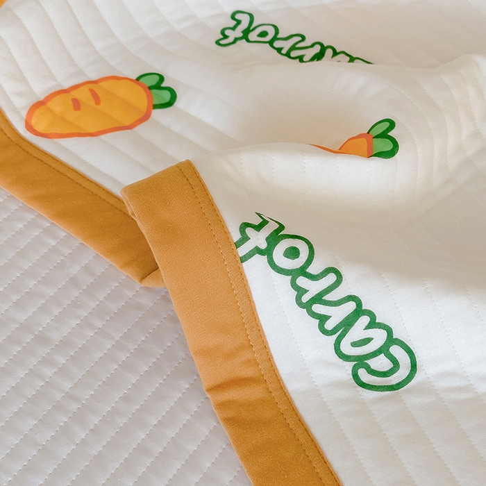 91家纺网 家纺一手货源 找家纺 吾秀 2023新款A类棉代尔针织棉毯 萝卜兔（米黄）