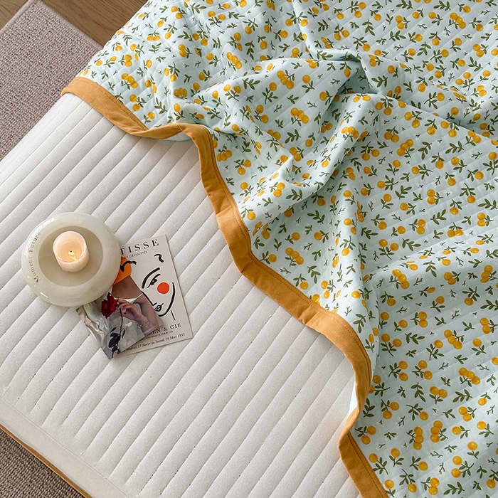 91家纺网 家纺一手货源 找家纺 吾秀 2023新款A类棉代尔针织棉毯 小香果（绿）