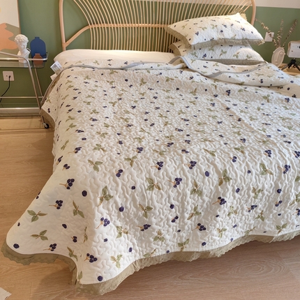 91家纺网 家纺一手货源 找家纺 舒居 2023新款A类双面水洗棉麻工艺床盖款夏被铺盖两用 桑葚