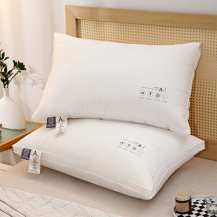 91家纺网 家纺一手货源 找家纺 梦叶草 2023新款全棉本色双边立体羽丝绒枕 全棉本色双边立体羽丝绒中枕（48*74cm）