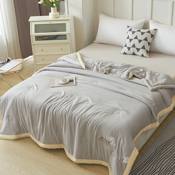 91家纺网 家纺一手货源 找家纺 样样红被业 2023新款棉麻大豆夏凉被 高级灰