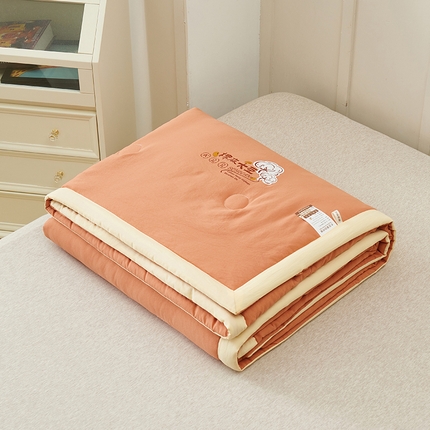 样样红被业 2023新款棉麻大豆夏凉被 珊瑚红