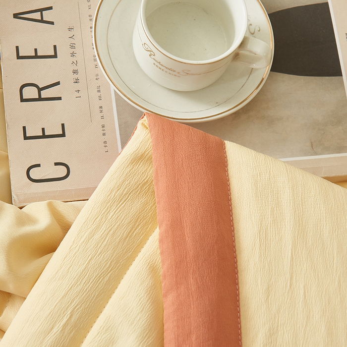 91家纺网 家纺一手货源 找家纺 样样红被业 2023新款棉麻大豆夏凉被 古丽黄