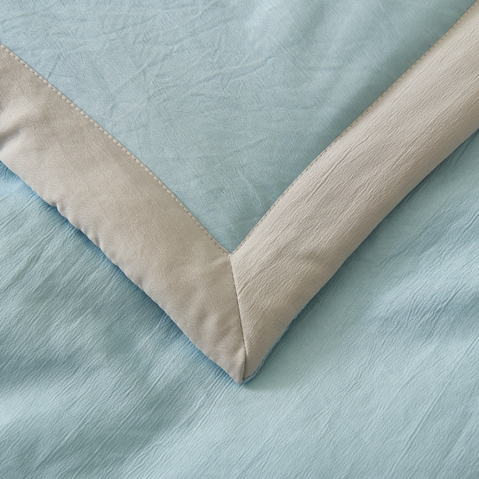 91家纺网 家纺一手货源 找家纺 样样红被业 2023新款棉麻大豆夏凉被 月光蓝