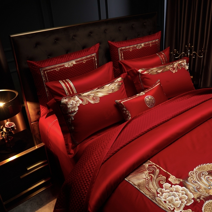 91家纺网 家纺一手货源 找家纺 （总）缔缦 2023新款 婚庆四件套 龙凤吉祥