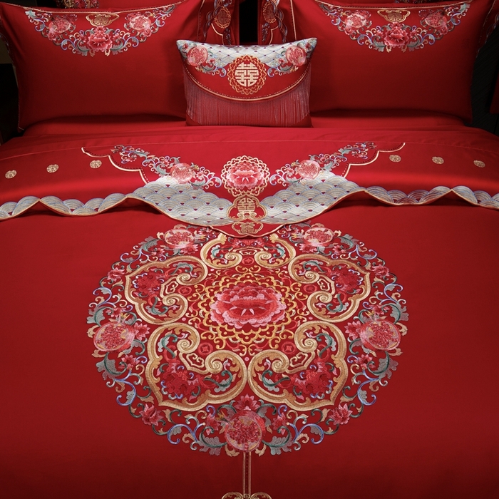 91家纺网 家纺一手货源 找家纺 （总）缔缦 2023新款 婚庆四件套 真爱用随