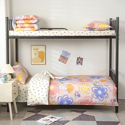 91家纺网 家纺一手货源 找家纺 （总）曼璐家纺 2025新款芦荟棉学生架子床寝室三件套