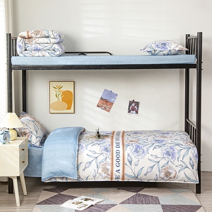 91家纺网 家纺一手货源 找家纺 （总）曼璐家纺 2025新款芦荟棉学生架子床寝室三件套