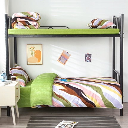 91家纺网 家纺一手货源 找家纺 （总）曼璐家纺 2025新款芦荟棉学生架子床寝室三件套