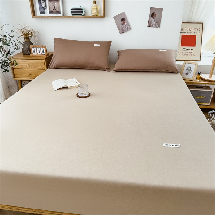 91家纺网 家纺一手货源 找家纺 798家纺 2023新款全棉13070纯色床笠 卡其