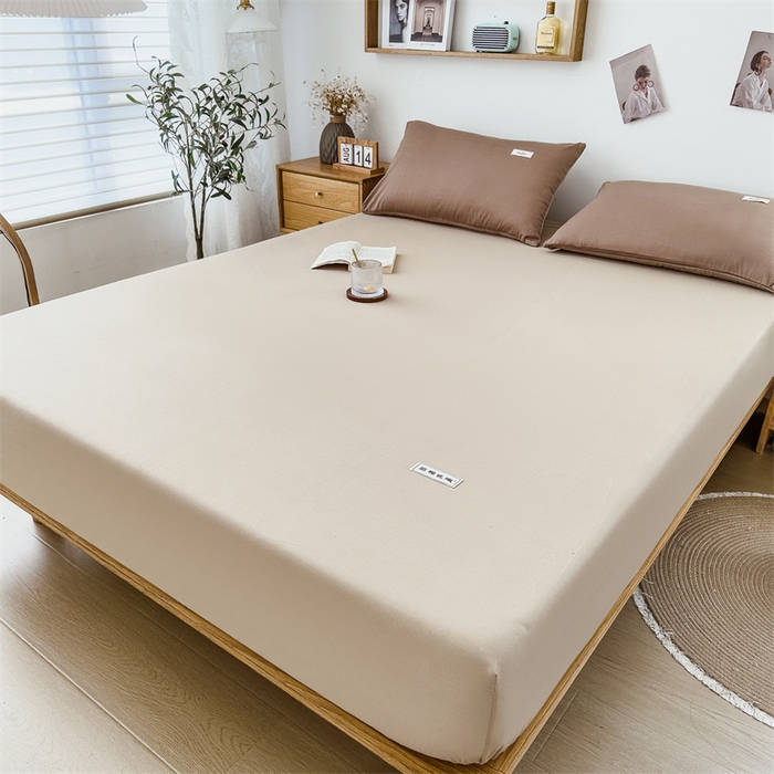 91家纺网 家纺一手货源 找家纺 798家纺 2023新款全棉13070纯色床笠 卡其