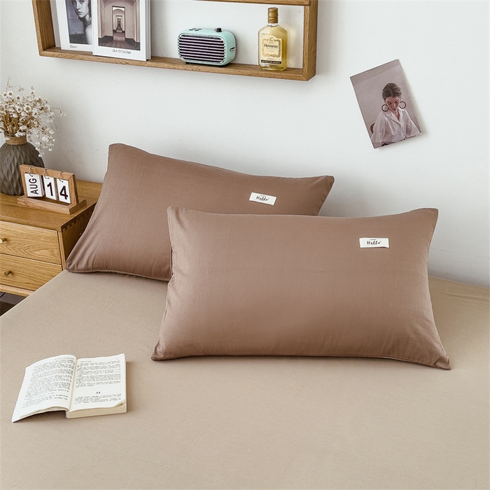 91家纺网 家纺一手货源 找家纺 798家纺 2023新款全棉13070纯色床笠 卡其