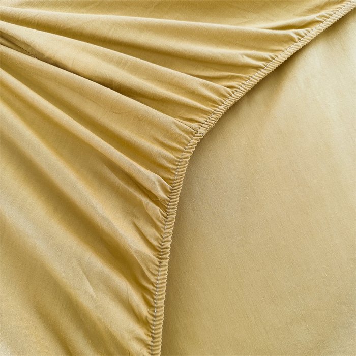 91家纺网 家纺一手货源 找家纺 798家纺 2023新款全棉13070纯色床笠 杏黄