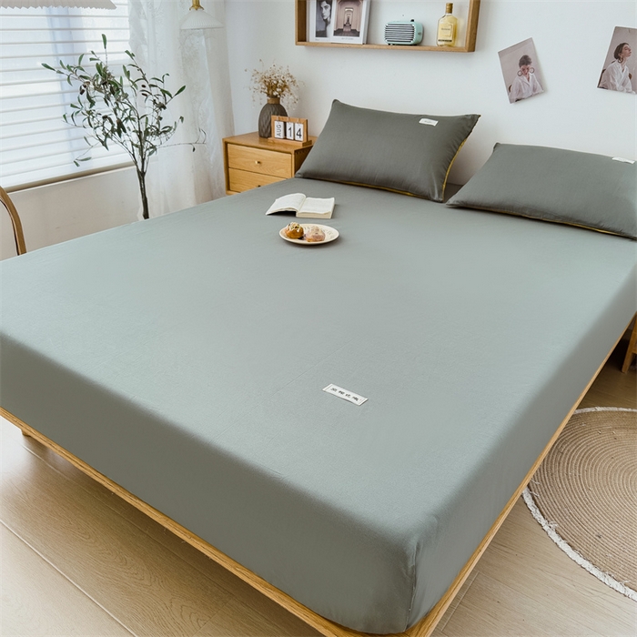 91家纺网 家纺一手货源 找家纺 798家纺 2023新款全棉13070纯色床笠 果绿