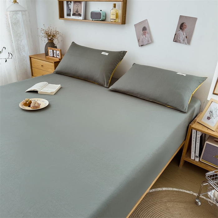 91家纺网 家纺一手货源 找家纺 798家纺 2023新款全棉13070纯色床笠 果绿