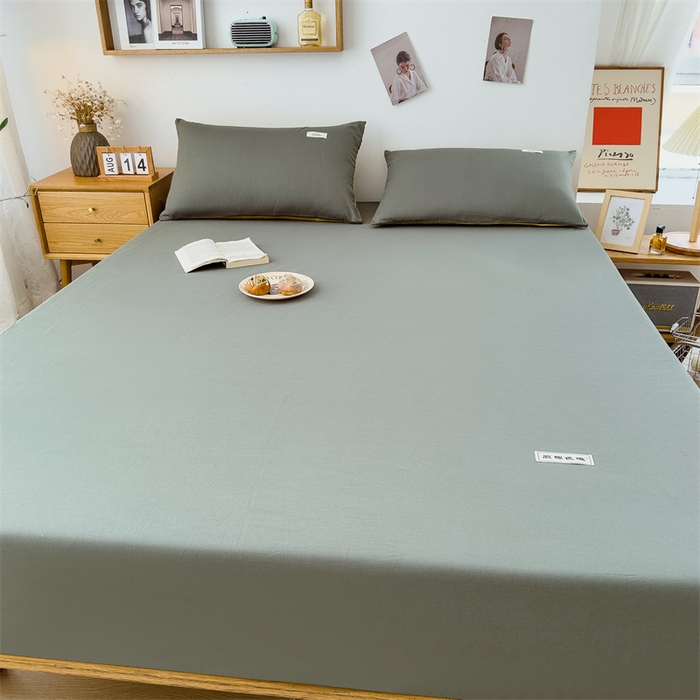 91家纺网 家纺一手货源 找家纺 798家纺 2023新款全棉13070纯色床笠 果绿