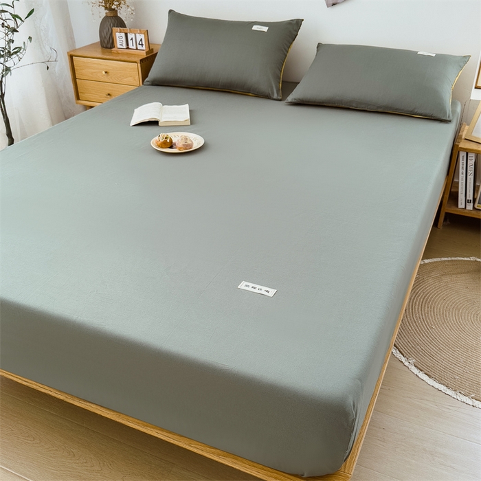 91家纺网 家纺一手货源 找家纺 798家纺 2023新款全棉13070纯色床笠 果绿