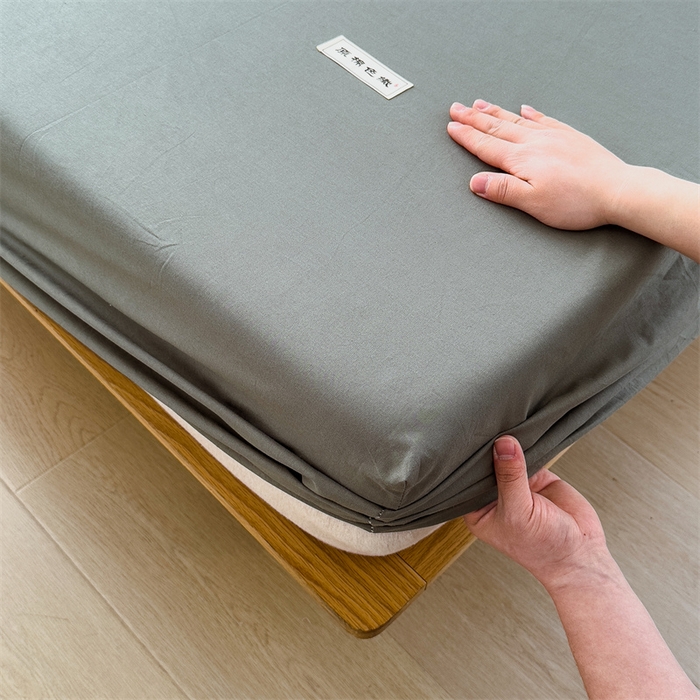 91家纺网 家纺一手货源 找家纺 798家纺 2023新款全棉13070纯色床笠 果绿