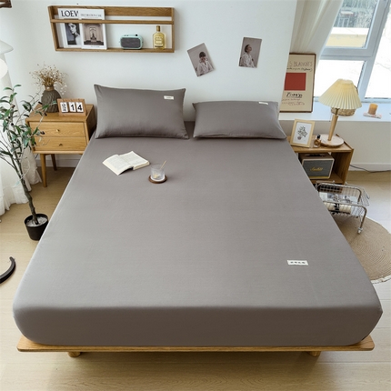 91家纺网 家纺一手货源 找家纺 798家纺 2023新款全棉13070纯色床笠 浅灰