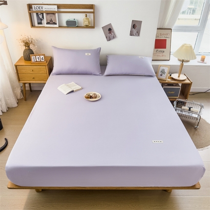 91家纺网 家纺一手货源 找家纺 798家纺 2023新款全棉13070纯色床笠 浅紫