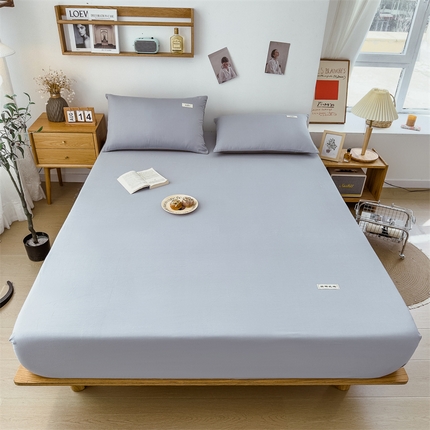 91家纺网 家纺一手货源 找家纺 798家纺 2023新款全棉13070纯色床笠 浅蓝