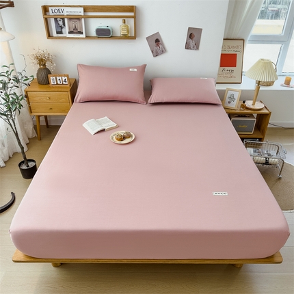 91家纺网 家纺一手货源 找家纺 798家纺 2023新款全棉13070纯色床笠 豆沙粉