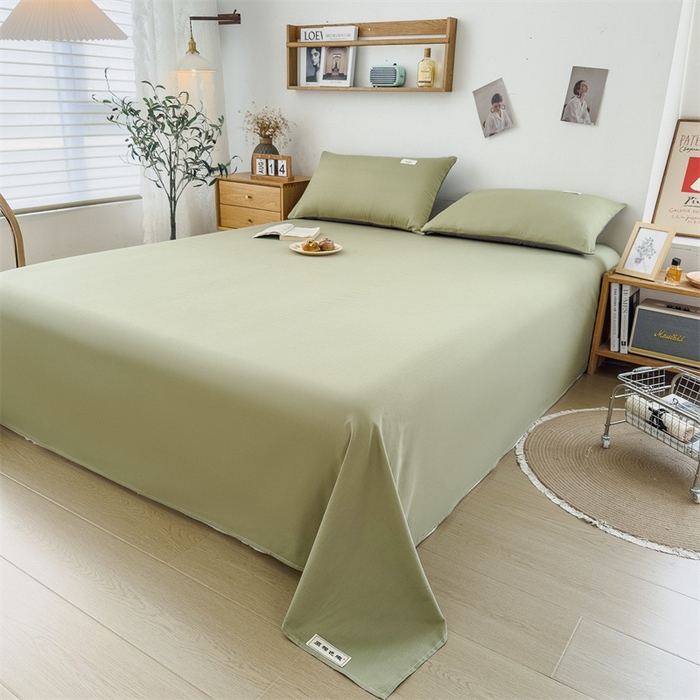 91家纺网 家纺一手货源 找家纺 798家纺 2023新款全棉13070纯色 床单 抹茶绿