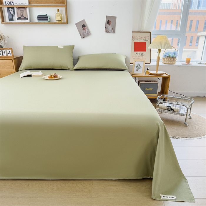 91家纺网 家纺一手货源 找家纺 798家纺 2023新款全棉13070纯色 床单 抹茶绿