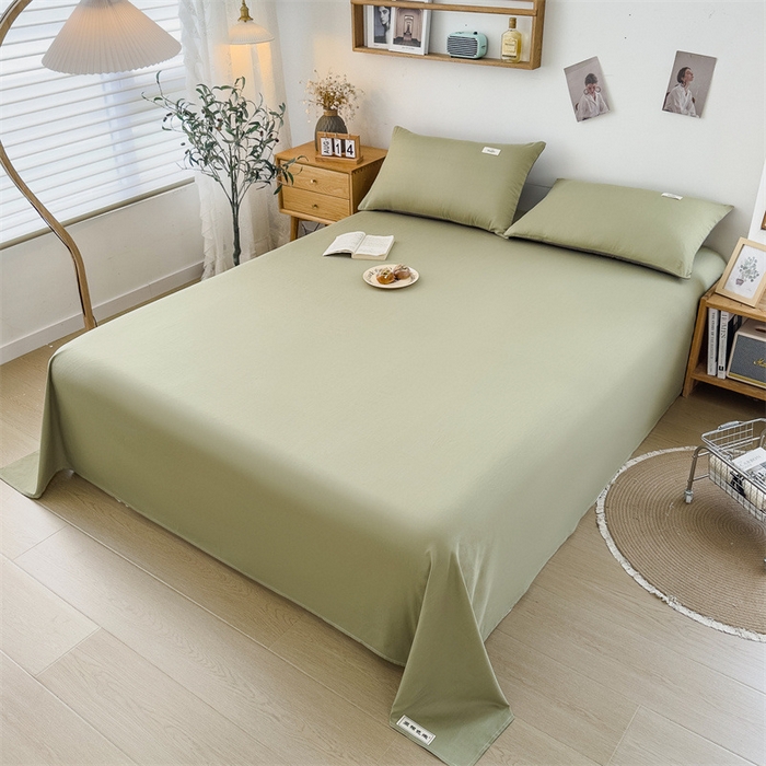 91家纺网 家纺一手货源 找家纺 798家纺 2023新款全棉13070纯色 床单 抹茶绿