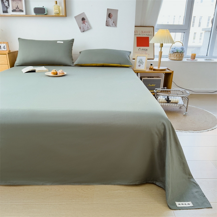 91家纺网 家纺一手货源 找家纺 798家纺 2023新款全棉13070纯色 床单 果绿