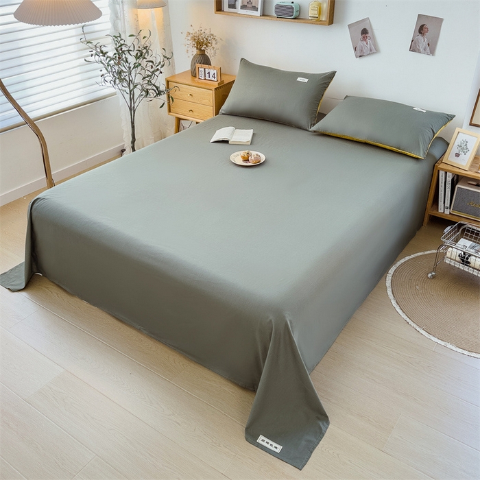 91家纺网 家纺一手货源 找家纺 798家纺 2023新款全棉13070纯色 床单 果绿