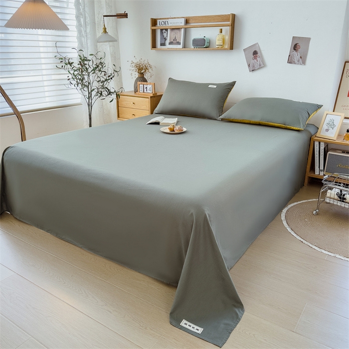 91家纺网 家纺一手货源 找家纺 798家纺 2023新款全棉13070纯色 床单 果绿