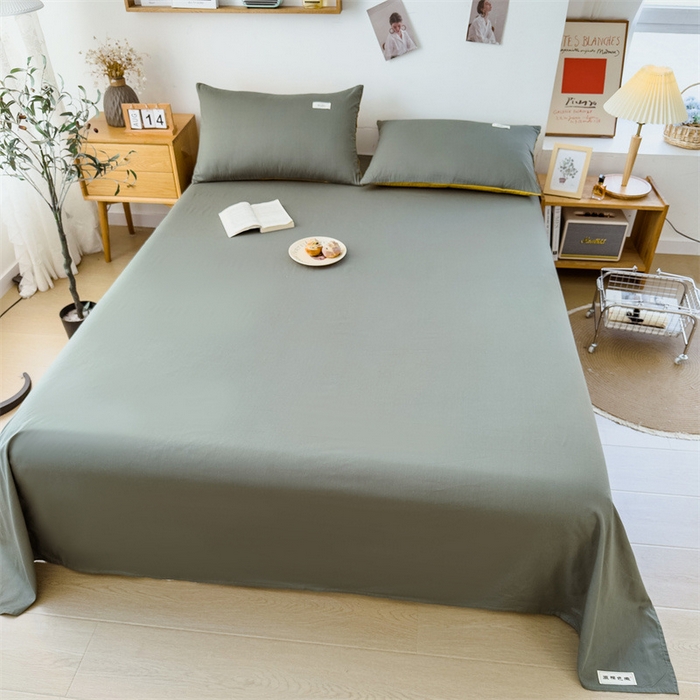 91家纺网 家纺一手货源 找家纺 798家纺 2023新款全棉13070纯色 床单 果绿