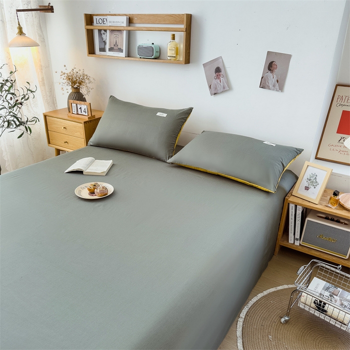 91家纺网 家纺一手货源 找家纺 798家纺 2023新款全棉13070纯色 床单 果绿